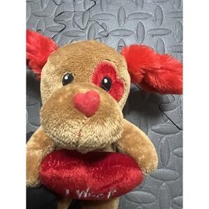 Dan Dee Brown Puppy Dog Red Heart I Woof You Plush 6" Sewn Eyes‎ Valentine Day